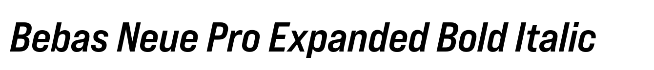 Bebas Neue Pro Expanded Bold Italic